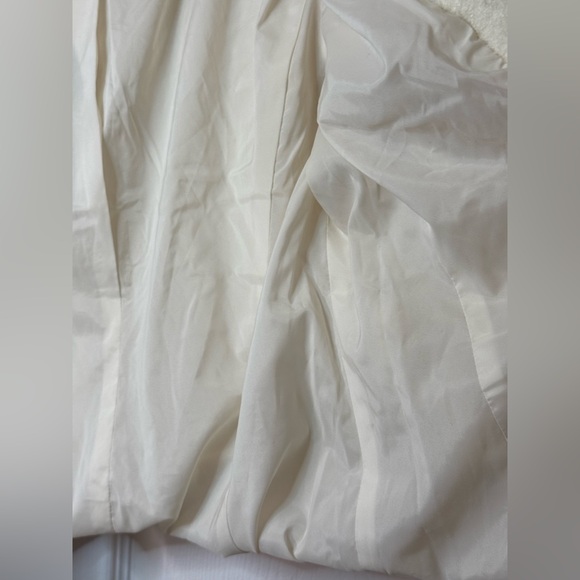 Ann Taylor Wool Sweater Jacket Coat Gold Zipper Off white Sz 12 Over Coat - Picture 10 of 16